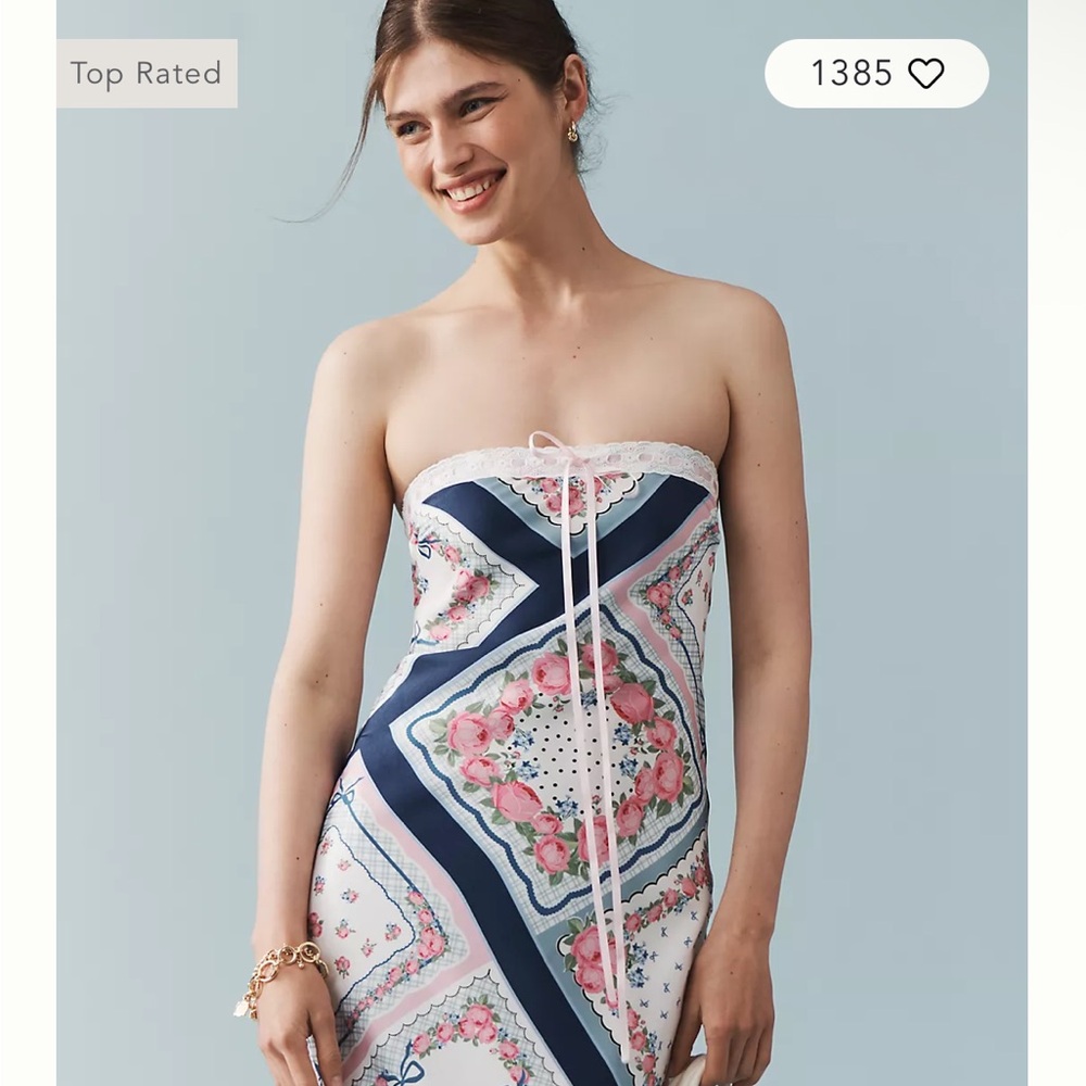 For Love & Lemons Daisy Mae Strapless Midi Slip Dress - NWT